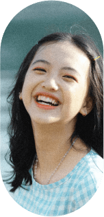 A happy girl after mental health recovery